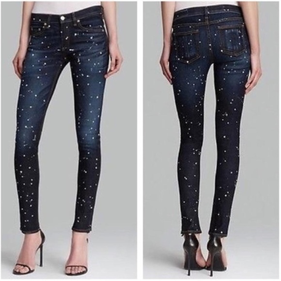 rag & bone Denim - RAG & BONE Anfield Paint Splatter Skinny Jeans